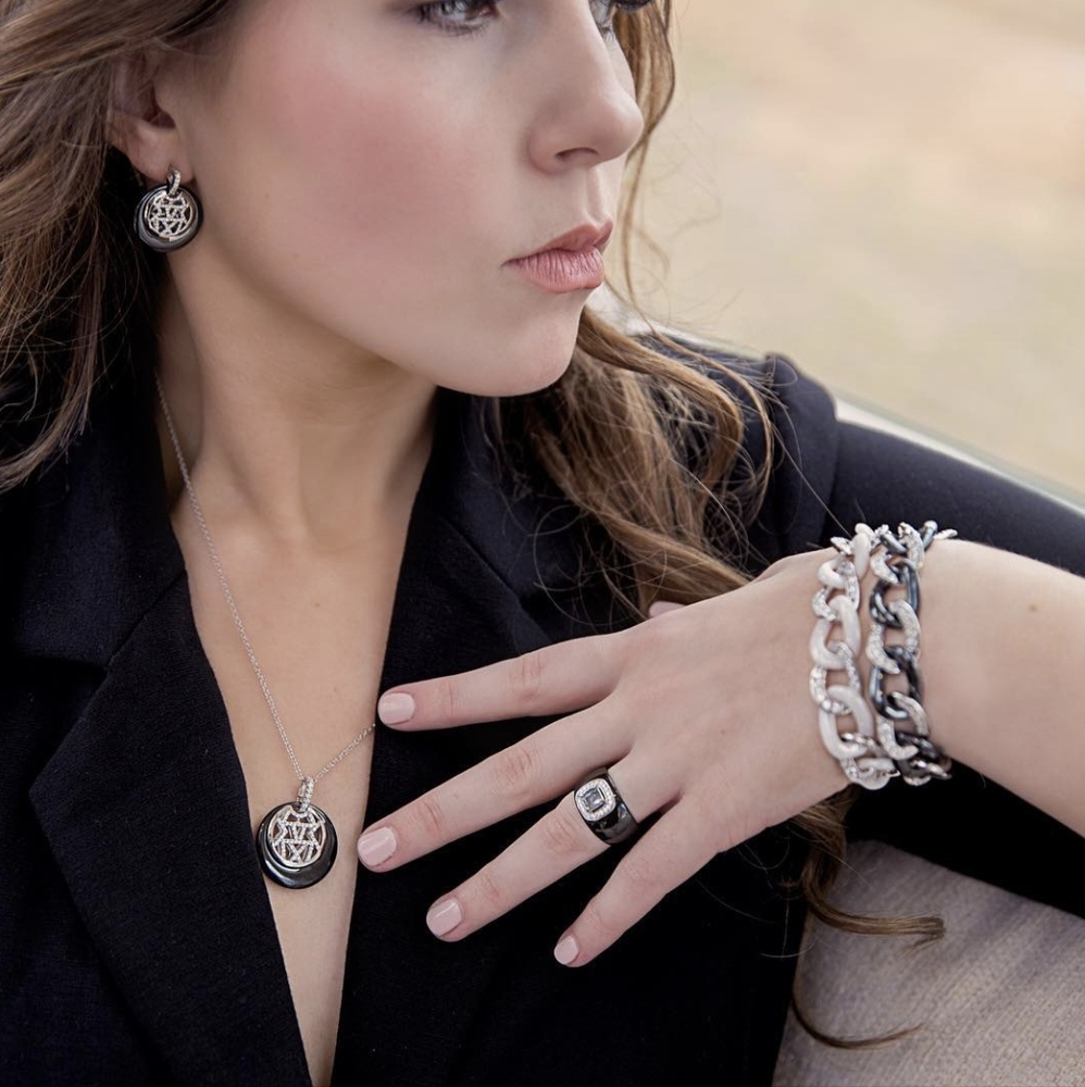 Modern Elegance Fine Ceramic and Silver Earrings by Raz Collections